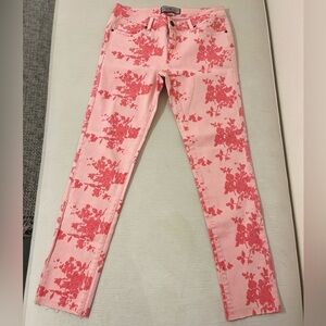 Iris Jeans Floral Print Straight Leg Rose Botanical Coquette Y2K Cottagecore
